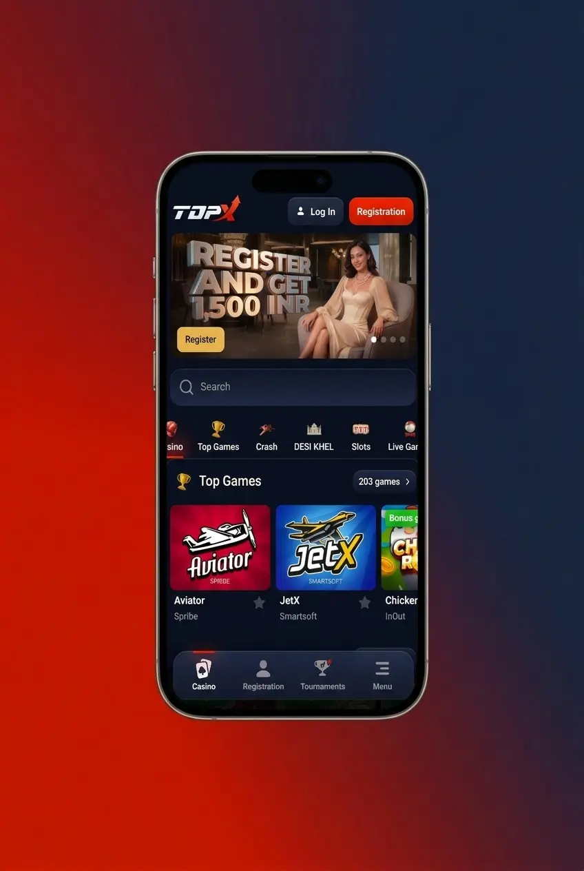 TopX mobile app promo code activation steps on Android and iOS with UPI deposit and bonus activation