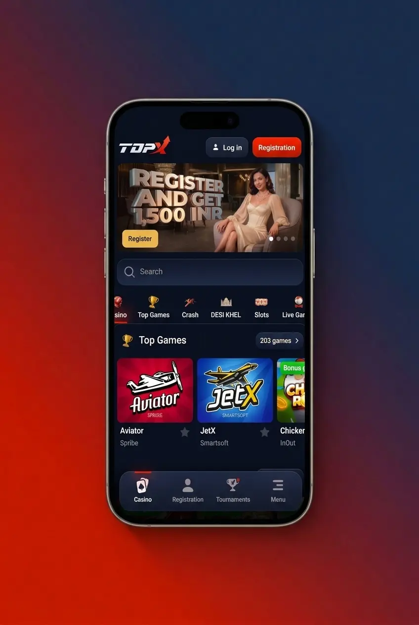 Step-by-step guide on how to enter a TopX bonus code to claim the ₹1,500 welcome bonus during deposit
